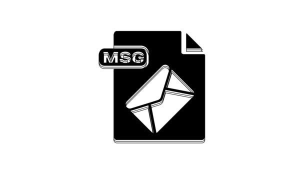 Black Msg File Document Download Msg Button Icon Isolated White — Vídeo de Stock