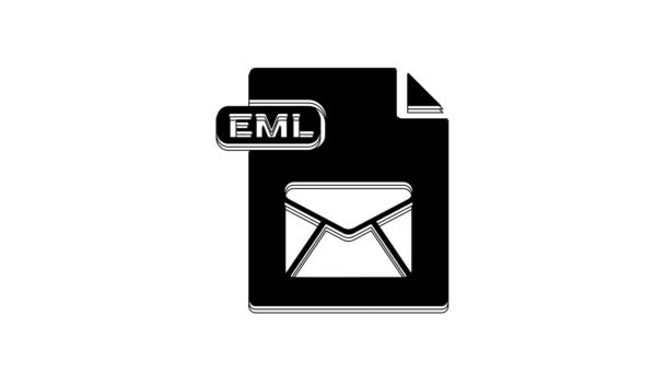 Black Eml File Document Download Eml Button Icon Isolated White — Stock Video