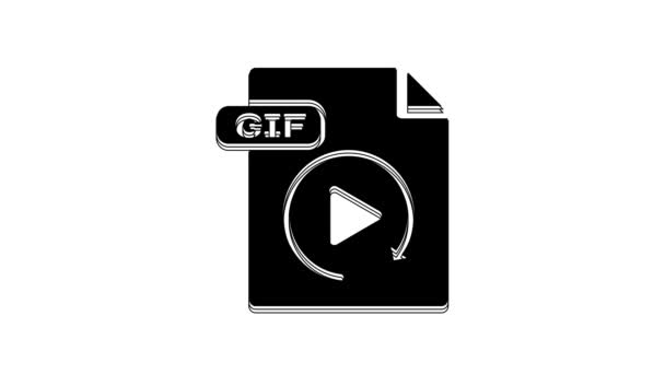 Black Gif File Document Download Gif Button Icon Isolated White — Stock video