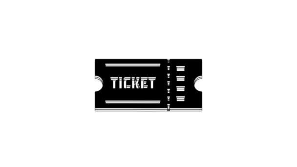 Black Ticket Icon Isolated White Background Video Motion Graphic Animation — Video