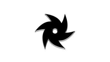 Black Tornado icon isolated on white background. Cyclone, whirlwind, storm funnel, hurricane wind or twister weather icon. 4K Video motion graphic animation.