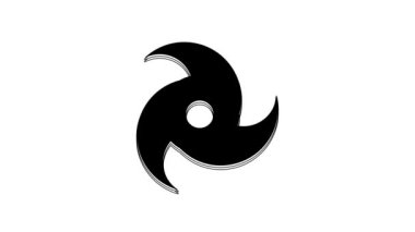 Black Tornado icon isolated on white background. Cyclone, whirlwind, storm funnel, hurricane wind or twister weather icon. 4K Video motion graphic animation.