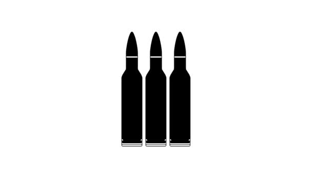 Black Bullet Symbol Isoliert Auf Weißem Hintergrund Video Motion Grafik — Stockvideo