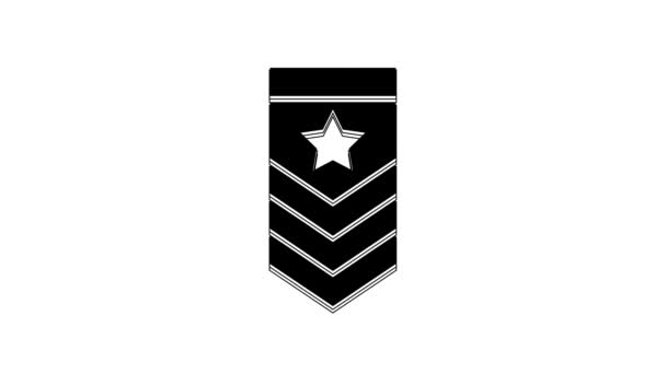 黑色雪佛龙图标孤立在白色背景 军徽标志 4K视频运动图形动画 — 图库视频影像