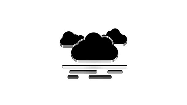 黑云图标孤立在白色背景上 4K视频运动图形动画 — 图库视频影像