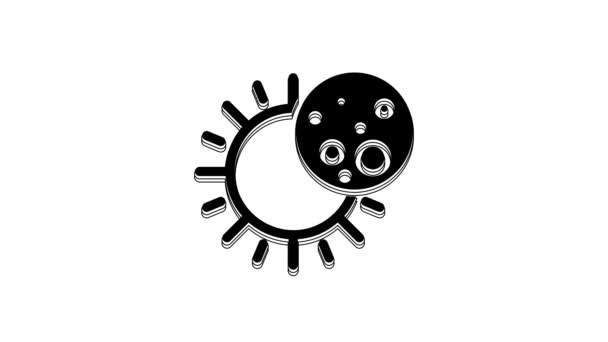 Black Eclipse 태양의 아이콘은 배경에 분리되어 일식이야 비디오 그래픽 애니메이션 — 비디오