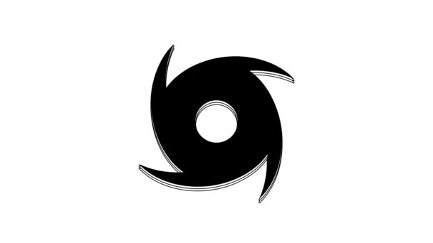 Ікона Black Tornado Ізольована Білому Тлі Циклон Вихор Воронка Шторму — стокове відео