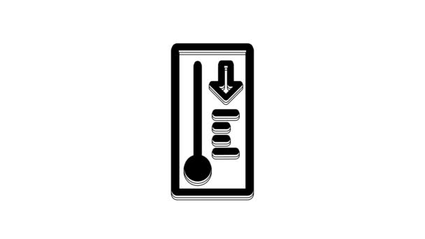 온도계는 과차가운 아이콘을 배경에 했습니다 온도계는 덥거나 날씨를 줍니다 비디오 — 비디오