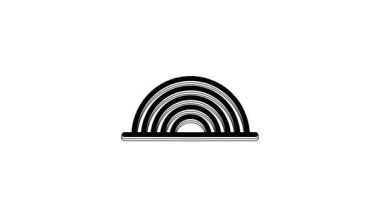 Black Rainbow icon isolated on white background. 4K Video motion graphic animation.