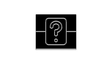 Black Mystery box or random loot box for games icon isolated on white background. Question box. 4K Video motion graphic animation.