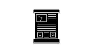 Black Game guide icon isolated on white background. User manual, instruction, guidebook, handbook. 4K Video motion graphic animation.