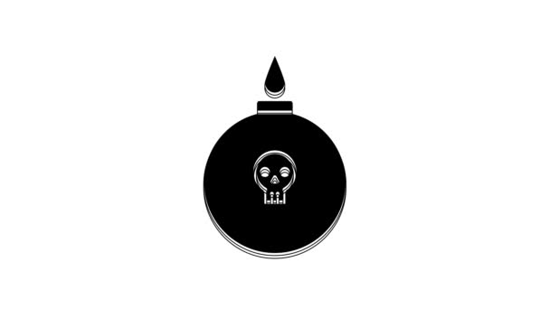 黑色炸弹准备爆炸图标隔离在白色背景 4K视频运动图形动画 — 图库视频影像