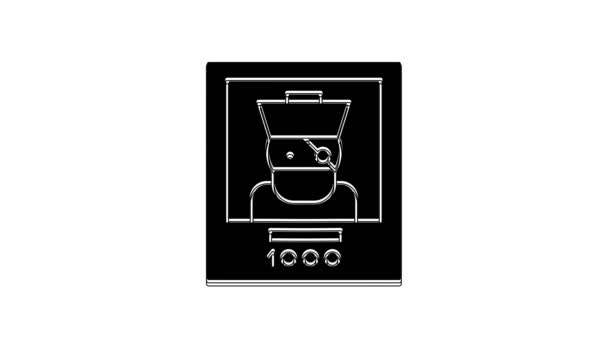 Black Wanted Poster Pirate Icon Isolated White Background Reward Money — Stockvideo