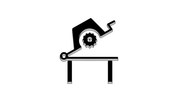 Black Table Saw Woodwork Icon Isolated White Background Power Saw — Stockvideo