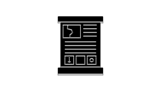 Black Game Guide Icon Isolated White Background User Manual Instruction — Wideo stockowe