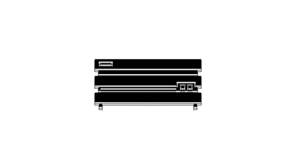 Schwarzes Symbol Der Videospielkonsole Isoliert Auf Weißem Hintergrund Video Motion — Stockvideo