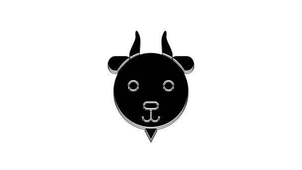 Black Aries Zodiac Sign Icon Isolated White Background Astrological Horoscope — Vídeo de stock