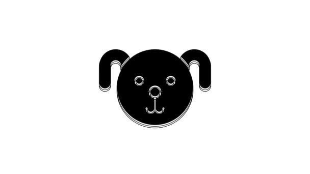 Black Dog Zodiac Sign Icon Isolated White Background Astrological Horoscope — Vídeos de Stock