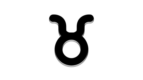 Black Taurus Zodiac Sign Icon Isolated White Background Astrological Horoscope — Vídeos de Stock