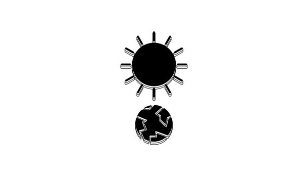 Black Solstice Icon Isolated White Background Video Motion Graphic Animation — ストック動画