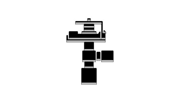 Black Automatic Aspersoare Irigare Pictograma Izolat Fundal Alb Echipament Udare — Videoclip de stoc