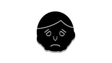 Black Inflammation on face icon isolated on white background. 4K Video motion graphic animation.