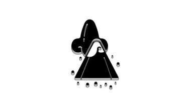 Black Runny nose icon isolated on white background. Rhinitis symptoms, treatment. Nose and sneezing. Nasal diseases. 4K Video motion graphic animation.