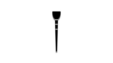 Black Makeup brush icon isolated on white background. 4K Video motion graphic animation.