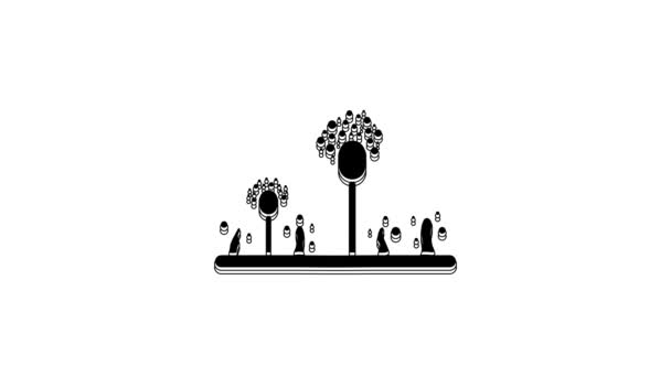 Icono Molde Negro Aislado Sobre Fondo Blanco Animación Gráfica Vídeo — Vídeos de Stock