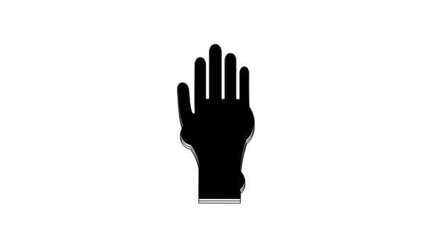 Black Hand Psoriasis Eczema Icon Isolated White Background Concept Human — Vídeos de Stock