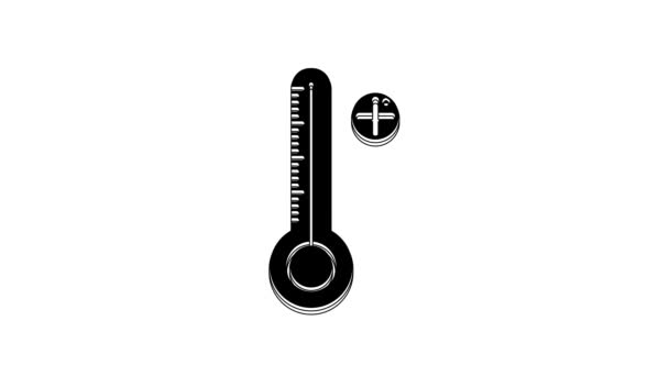 Black Medical Digital Thermometer Medical Examination Icon Isolated White Background — Stock Video