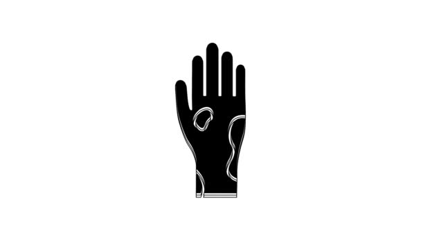Black Hand Psoriasis Eczema Icon Isolated White Background Concept Human — Vídeo de stock
