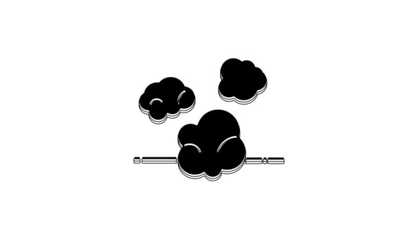 Black Dust Icon Isolated White Background Video Motion Graphic Animation — ストック動画
