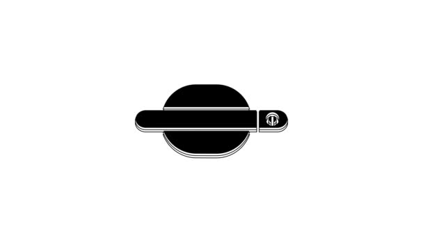 Black Car Door Handle Icon Isolated White Background Video Motion — Vídeo de Stock