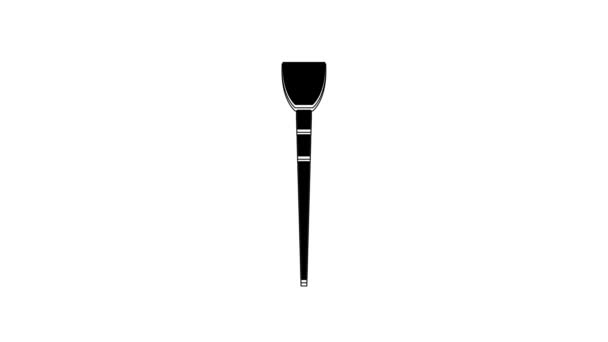 Black Makeup Brush Icon Isolated White Background Video Motion Graphic — ストック動画