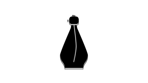 Czarna Ikona Perfum Odizolowana Białym Tle Animacja Graficzna Ruchu Wideo — Wideo stockowe