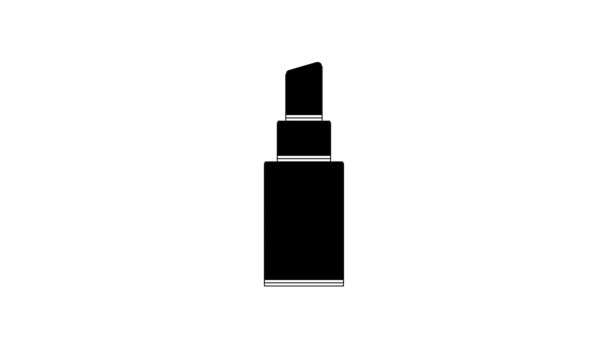 Black Lipstick Icon Isolated White Background Video Motion Graphic Animation — Stockvideo