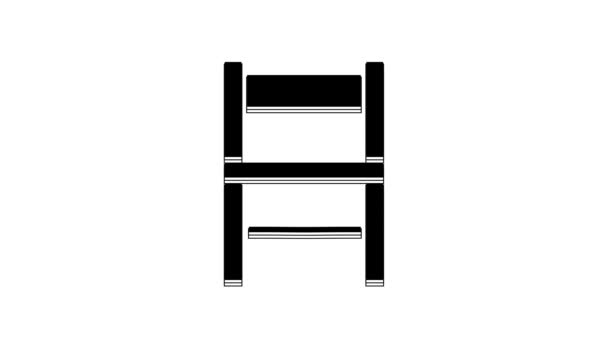Czarna Ikona Krzesła Odizolowana Białym Tle Animacja Graficzna Ruchu Wideo — Wideo stockowe