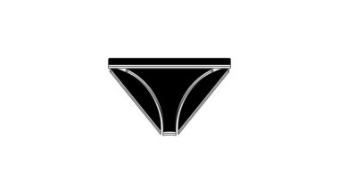 Black Men underpants icon isolated on white background. Man underwear. 4K Video motion graphic animation.