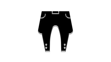 Black Pants icon isolated on white background. 4K Video motion graphic animation.