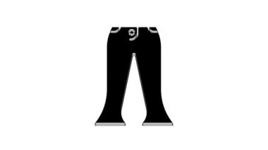 Black Pants icon isolated on white background. 4K Video motion graphic animation.