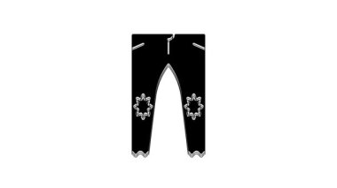 Black Pants icon isolated on white background. 4K Video motion graphic animation.