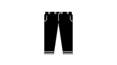 Black Pants icon isolated on white background. 4K Video motion graphic animation.
