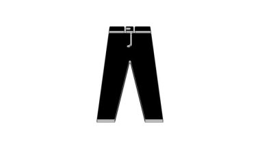 Black Pants icon isolated on white background. 4K Video motion graphic animation.