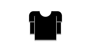 Black Long sleeve shirt icon isolated on white background. 4K Video motion graphic animation.