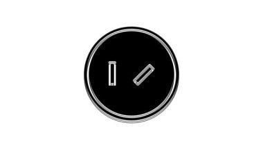 Black Round wooden shield icon isolated on white background. Security, safety, protection, privacy, guard concept. 4K Video motion graphic animation.