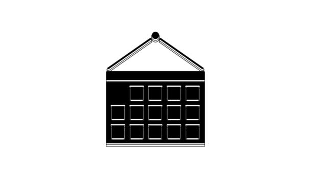Ikona Černého Kalendáře Izolovaná Bílém Pozadí Symbol Připomenutí Události Grafická — Stock video