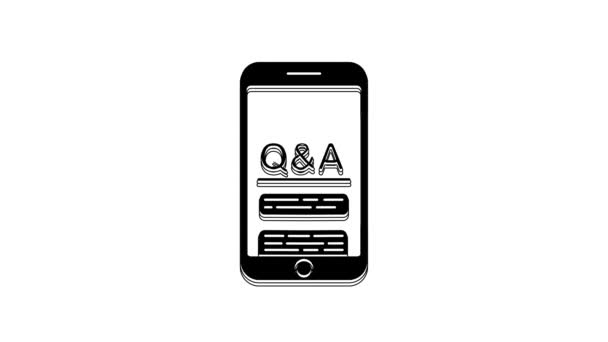 Black Mobile Phone Question Exclamation Icon Isolated White Background Frequently — Video Stock
