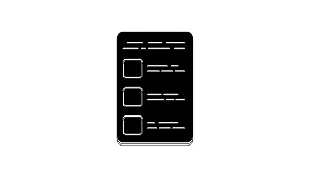 Black Create Account Screen Mobile Phone Icon Isolated White Background — Stockvideo