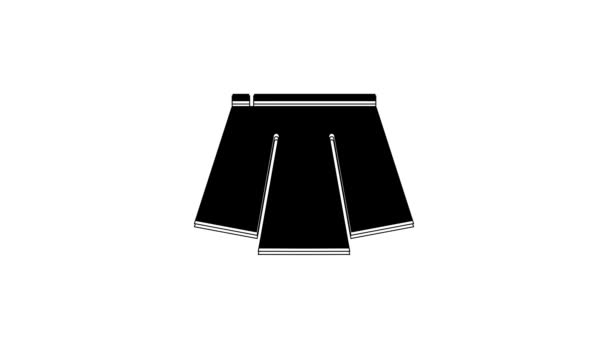 Black Skirt Icon Isolated White Background Video Motion Graphic Animation — Stock Video